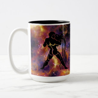 Aquarius Zodiac Galaxy Design – Astrology Horoscop Two-Tone Coffee Mug