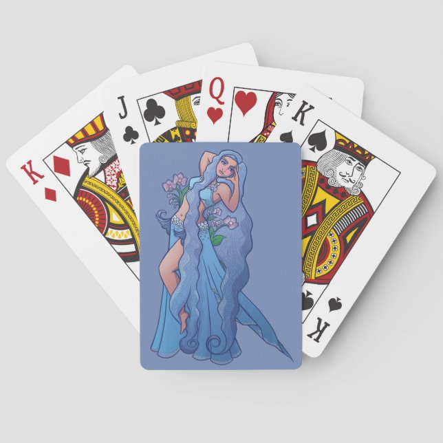 Aquarius Zodiac Goddess Belly Dancer Art Birthday Poker Cards (Back)