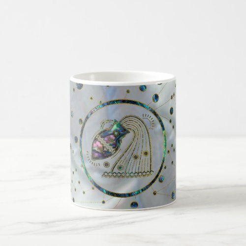 Aquarius Zodiac Gold Abalone on Constellation Coffee Mug