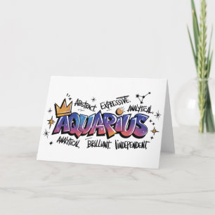 Aquarius Zodiac Graffiti Card