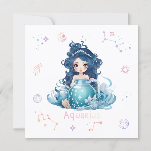 Aquarius Zodiac Greeting Card