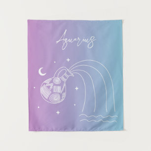 Aquarius zodiac horoscope star sign gradient tapestry