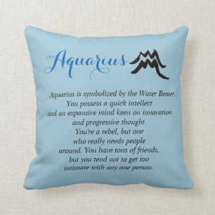 Aquarius Zodiac Horoscope Throw Pillow