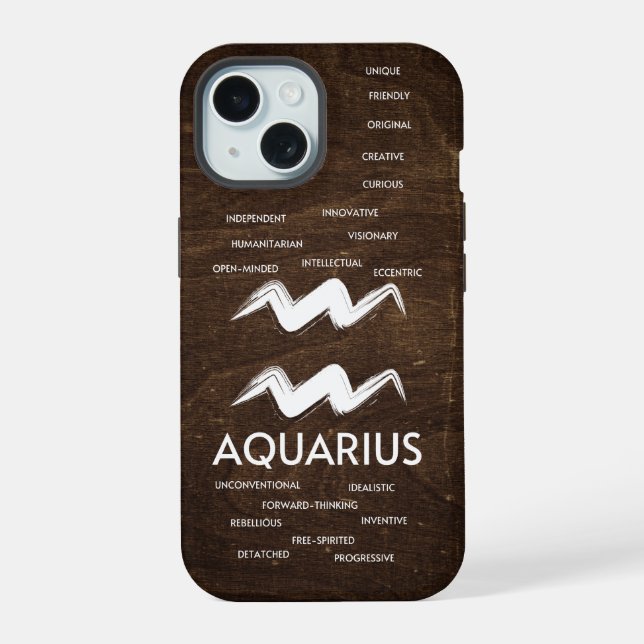 Aquarius Zodiac Horoscope Traits Guys iPhone 15 Case (Back)