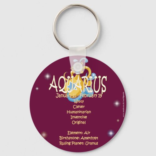 Aquarius zodiac keychain