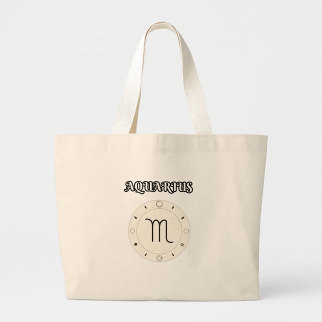 aquarius zodiac large tote bag (Front)