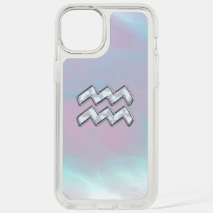 Aquarius Zodiac on Mother of Pearl Style iPhone 15 Plus Case