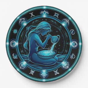 ♒ Aquarius Zodiac Party Decor Gift For Fans 🎉 Paper Plates