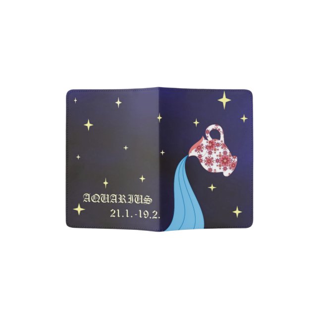 Aquarius zodiac Passport Holder (Opened)