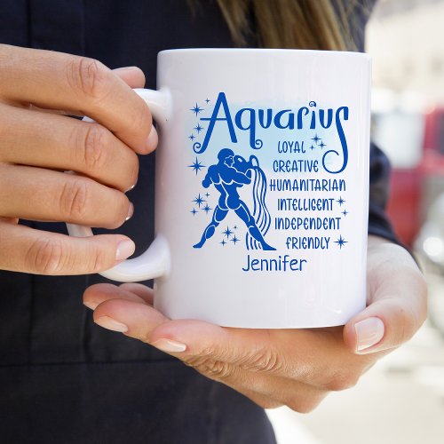 Aquarius Zodiac Personalized Traits Horoscope   Coffee Mug