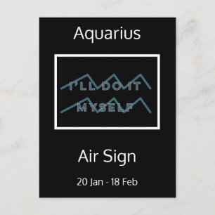 Aquarius Zodiac Quote Blue & White Postcard