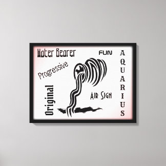 Aquarius Zodiac Sign and Symbol Framed