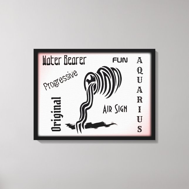 Aquarius Zodiac Sign and Symbol Framed (Front)