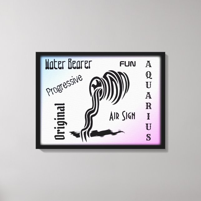Aquarius Zodiac Sign and Symbol Framed (Front)