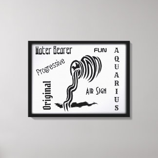 Aquarius Zodiac Sign and Symbol Framed