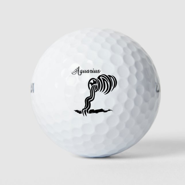 Aquarius Zodiac Sign and Symbol Golf Balls (Front)
