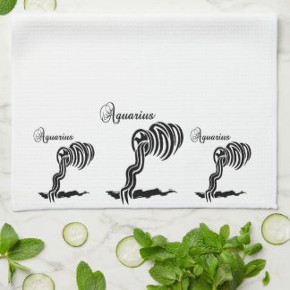 Aquarius Zodiac Sign and Symbol Kitchen Towel