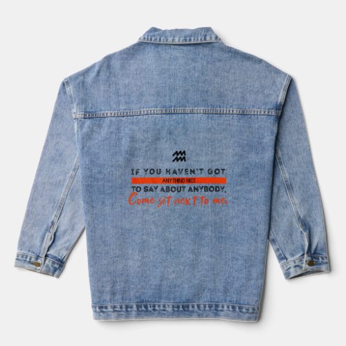 Aquarius Zodiac Sign Aquarius Astrology Quote  1  Denim Jacket