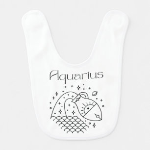 Aquarius Zodiac Sign Astrological Baby Bib