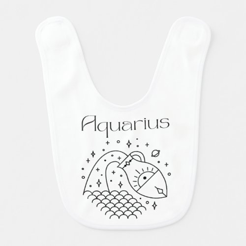 Aquarius Zodiac Sign Astrological Baby Bib