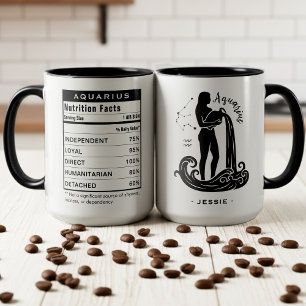 Aquarius Zodiac Sign Astrology Nutrition Facts Mug