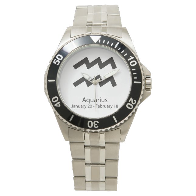 Aquarius Zodiac Sign Astrology Watch (Front)