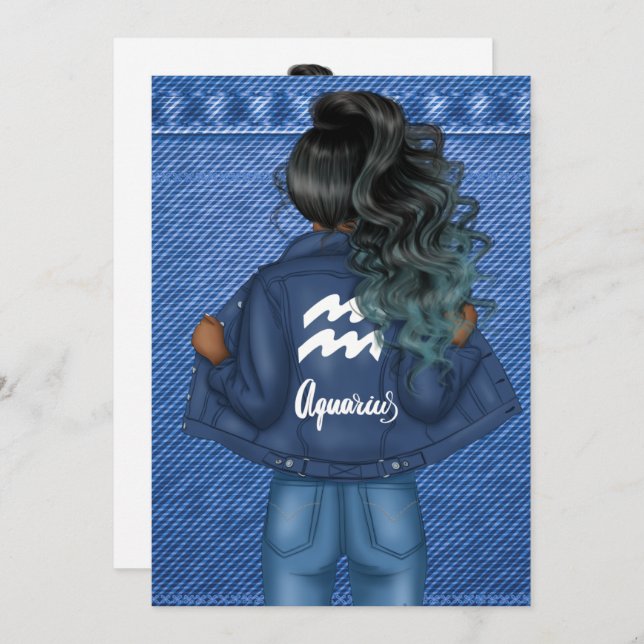 Aquarius Zodiac Sign Birthday Party Invitation (Front/Back)