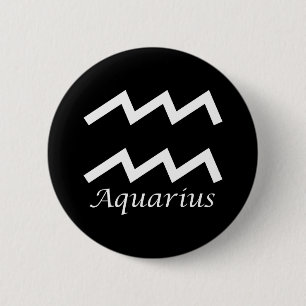 ‘Aquarius’ Zodiac Sign Button
