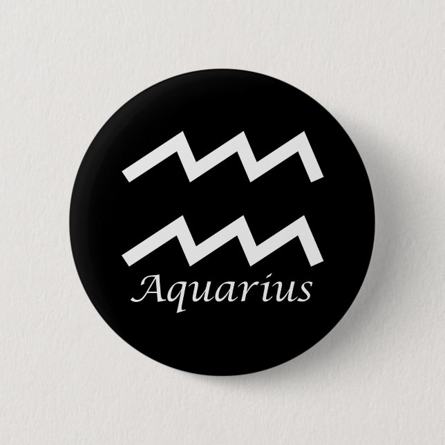 ‘Aquarius’ Zodiac Sign Button (Front)