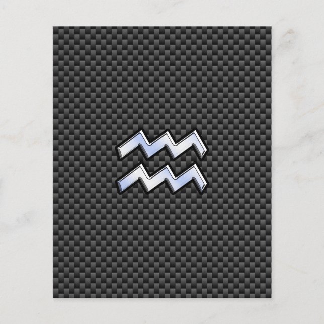 Aquarius Zodiac Sign Carbon Fiber Style Flyer (Front)