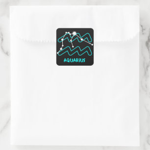 Aquarius - Zodiac Sign Constellation Square Sticker