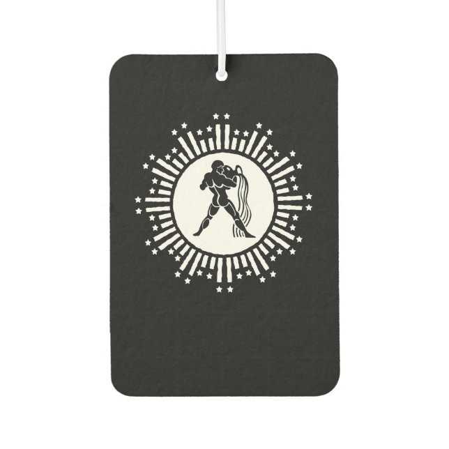 Aquarius Zodiac Sign Cosmic Starburst Design Air Freshener (Front)