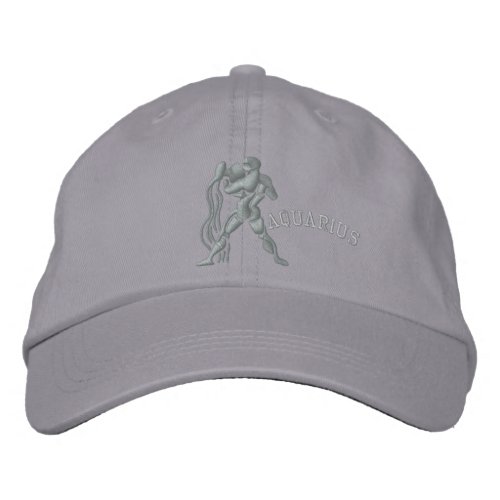 Aquarius Zodiac Sign Embroidery Jan 20 _ Feb 18 Embroidered Baseball Cap