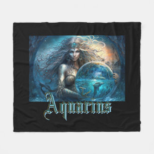 Aquarius Zodiac Sign Fleece Blanket