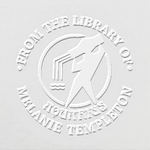 Aquarius Zodiac Sign “From the library of” Name Embosser