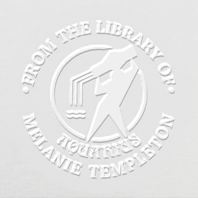 Aquarius Zodiac Sign “From the library of” Name Embosser (Design)