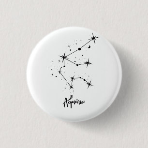 Aquarius Zodiac Sign Gift Aquarius astrology Button