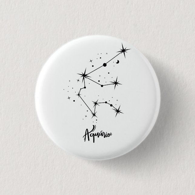 Aquarius Zodiac Sign Gift Aquarius astrology Button (Front)