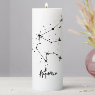 Aquarius Zodiac Sign Gift Aquarius astrology Pillar Candle