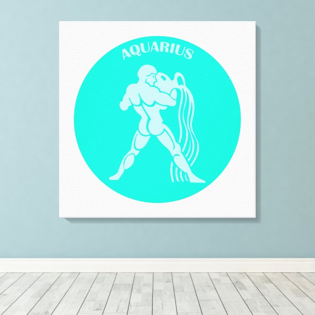 Aquarius, Zodiac Sign, Horoscope, Astrology Canvas Print (Insitu(Wood Floor))