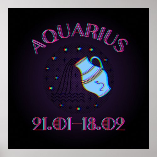 Aquarius zodiac sign horoscope poster