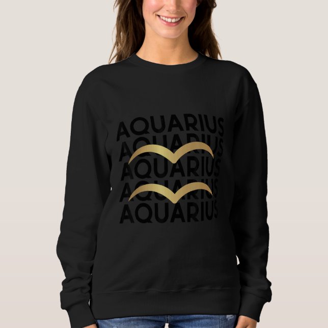 Aquarius Zodiac Sign Horoscope Symbol Astrological Sweatshirt (Front)