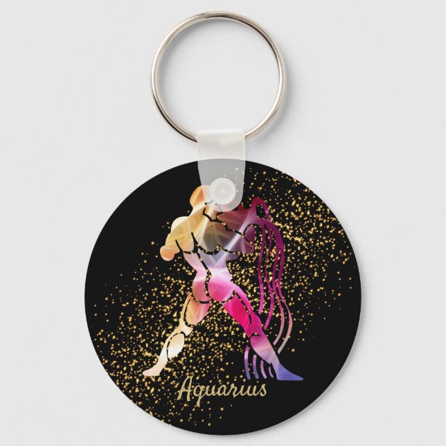 Aquarius - Zodiac Sign Keychain (Front)
