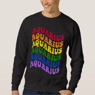 Aquarius Zodiac Sign LGBT Gay Pride LGBTQ Rainbow  Sweatshirt