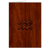 Aquarius Zodiac Sign Mahogany Style (Front)