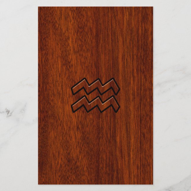 Aquarius Zodiac Sign Mahogany Style Flyer (Front)