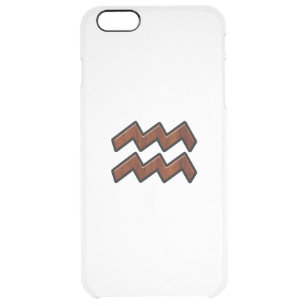 Aquarius Zodiac Sign Mahogany Style Clear iPhone 6 Plus Case