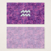Aquarius Zodiac Sign on fuchsia digital camo (Front & Back)