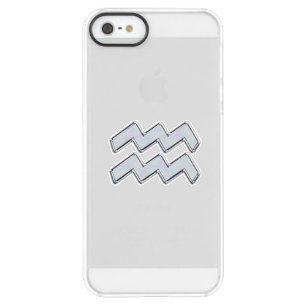 Aquarius Zodiac Sign on fuchsia digital camo Permafrost iPhone SE/5/5s Case