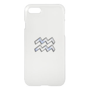 Aquarius Zodiac Sign on navy blue camo iPhone SE/8/7 Case